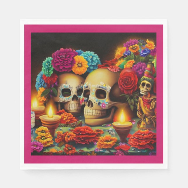 Servilleta De Papel Ofrendas del Día de Muertos 3 (Anverso)
