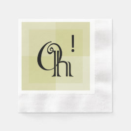 Servilleta De Papel ¡Oh! Aniversario moderno, elegante y elegante