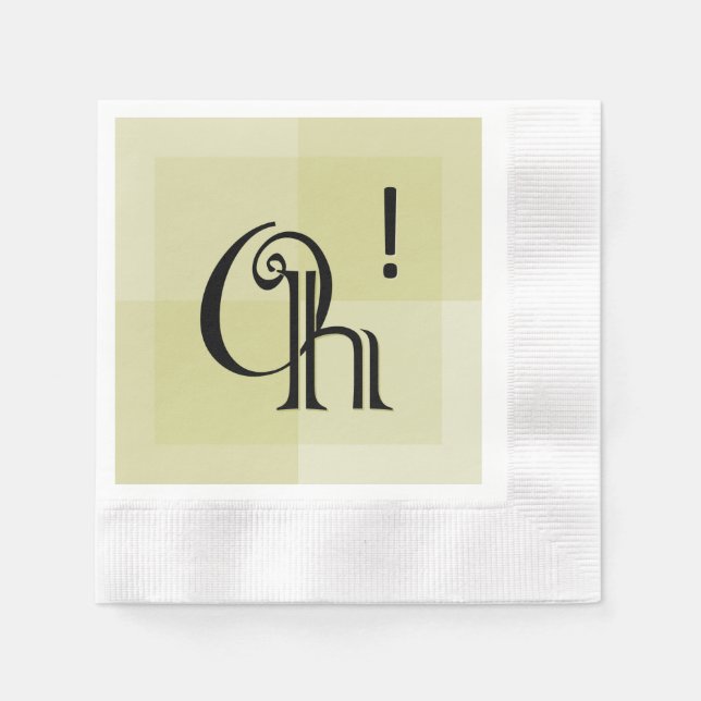 Servilleta De Papel ¡Oh! Aniversario moderno, elegante y elegante (Anverso)