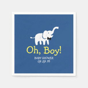 Servilleta De Papel Oh azules marinos Baby Shower del elefante
