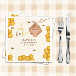 Servilleta De Papel Oh Babee Cute Watercolor Bee Baby shower