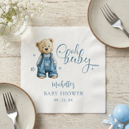 Servilleta De Papel Oh Baby Azul Jean Baby Denim Baby Shower