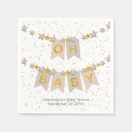 Servilleta De Papel Oh Baby Boho Bunting Flags Baby Shower