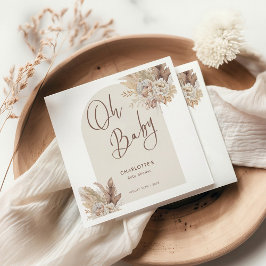 Servilleta De Papel Oh Baby Boho Pampas Grass Neutral Baby Shower