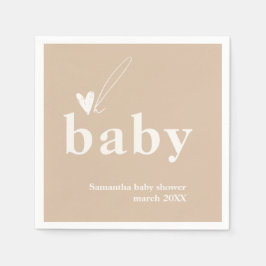 Servilleta De Papel Oh Baby Boho Simple Heart Baby Shower