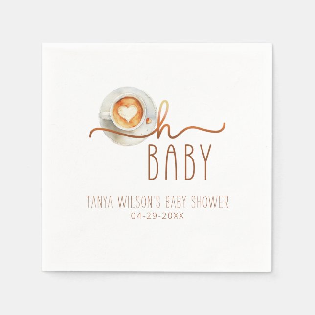 Servilleta De Papel Oh Baby Coffee Baby Shower (Anverso)