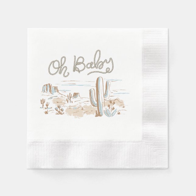 Servilleta De Papel Oh Baby Cowboy Desert Napkin (Anverso)
