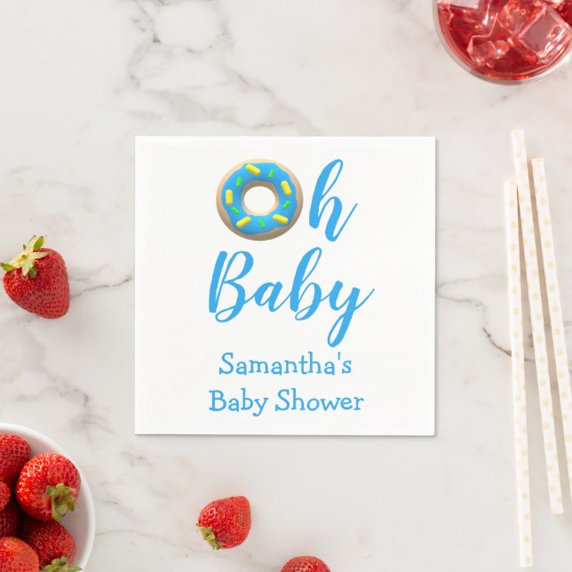 Servilleta De Papel Oh Baby Donut Baby Shower (In situ)