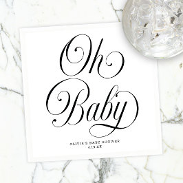 Servilleta De Papel Oh Baby Elegant Script Gender Neutral Baby Shower