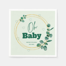 Servilleta De Papel Oh Baby Eucalyptus Leaves Baby Shower