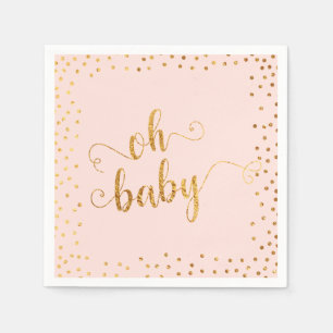 Servilleta De Papel Oh Baby Faux Gold Foil Confetti Rubor1 Fiesta de B