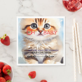 Servilleta De Papel Oh Baby Gato Imagen Ducha de Bebé