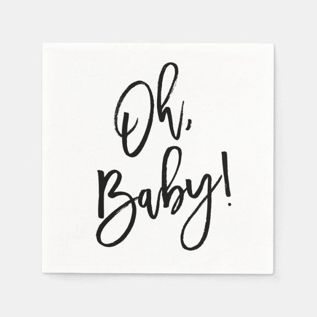 Servilleta De Papel Oh Baby Gender Neutral Baby Shower Napkin (Anverso)