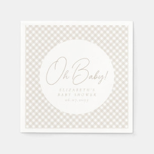Servilleta De Papel Oh baby, hermoso baby shower de cuadros azules