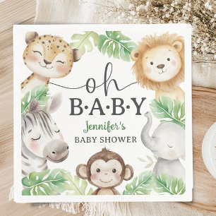 Servilleta De Papel Oh Baby Jungla Baby Shower Safari Animales Papel