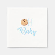 Oh Baby Leche y Galletas azul Fiesta de Bebé