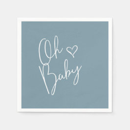 Servilleta De Papel Oh Baby Modern Cute Blue Boy Baby Shower