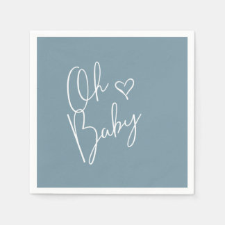 Servilleta De Papel Oh Baby Modern Cute Blue Boy Baby Shower