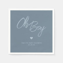 Oh Baby Moderno Minimal Polvo Azul Niño Baby Showe