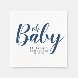 Servilleta De Papel Oh Baby - Navy Blue Baby Shower