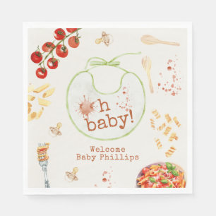Servilleta De Papel Oh Baby Pasta & Chupetes Baby Shower Neutral