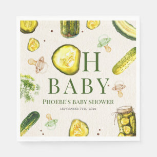 Servilleta De Papel Oh Baby Pickles + Chupetes Baby Shower Neutral