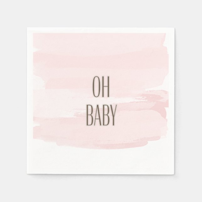 Servilleta De Papel Oh Baby Pink Splash Baby Shower Napkins (Anverso)
