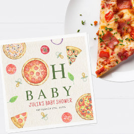 Servilleta De Papel Oh Baby Pizza + Pacificadores Baby Shower