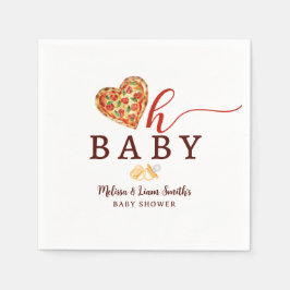 Servilleta De Papel Oh Baby Pizza y Pacificadores Baby Shower Napkins 