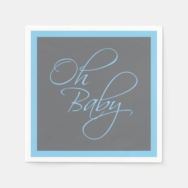 Servilleta De Papel Oh Baby Posh Baby Shower para Boy (Anverso)