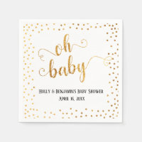 "Oh Baby" Relieve metalizado dorado falso Confetti
