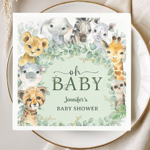 Servilleta De Papel Oh Baby Safari de la Jungla Animales Fiesta para e