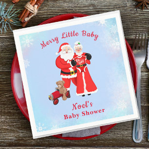 Servilleta De Papel Oh Baby Santa y Sra. Claus Baby Shower