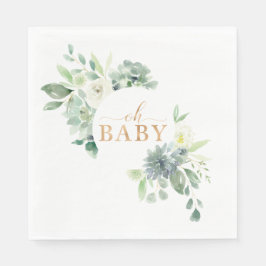 Servilleta De Papel Oh Baby Succulum Baby Shower Napkins