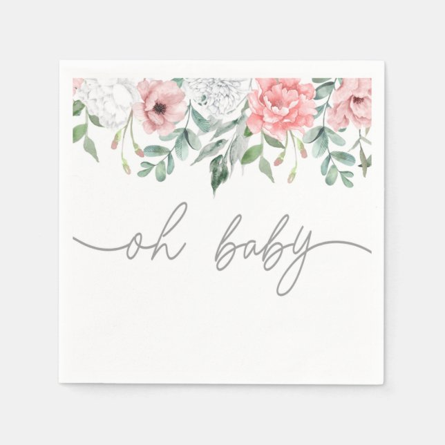 SERVILLETA DE PAPEL OH BABY, SUMINISTROS DE FIESTAS BABY SHOWER (Anverso)