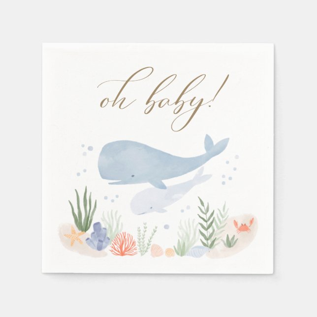 Servilleta De Papel Oh Baby Under Sea Baby Shower (Anverso)