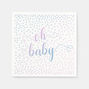 Servilleta De Papel "¡Oh bebé!" Confetti azul rosado, género neutro