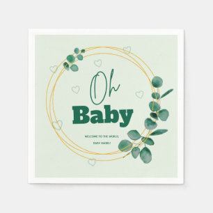 Servilleta De Papel Oh Bebé Hojas de Eucalipto Baby Shower