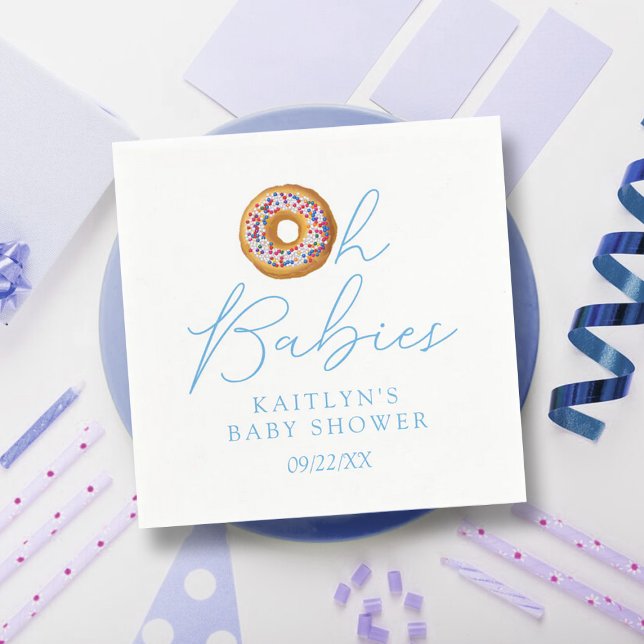 Servilleta De Papel Oh bebés Donut Sprinkle Twins Boys Baby Shower (Subido por el creador)