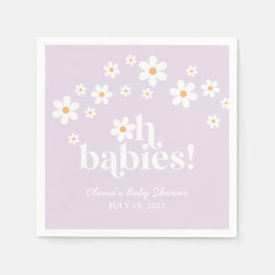 Servilleta De Papel ¡Oh Bebés! Fiesta de Bebé Lila Daisy