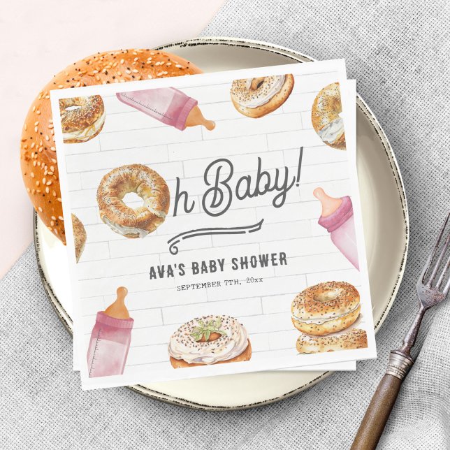 Servilleta De Papel Oh Botellas Bebés Chica Baby Shower Brunch (Subido por el creador)