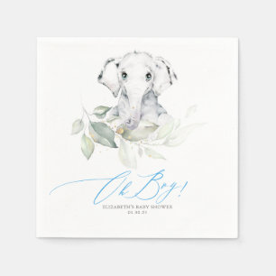 Servilleta De Papel Oh Boy Baby Shower Elephant Greeneration