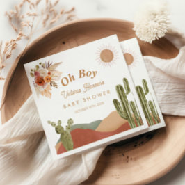 Servilleta De Papel Oh Boy Baby Shower Southwestern Cactus Desert
