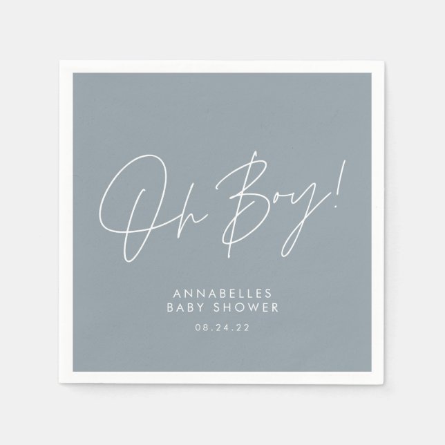 Servilleta De Papel oh boy Baby showscript blue (Anverso)