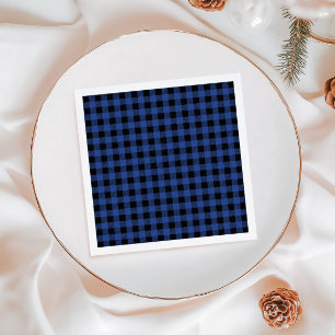 Servilleta De Papel Oh Boy Bear azul Plaid de Búfalo Baby Shower