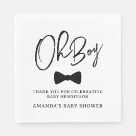 Servilleta De Papel Oh Boy Black Bow Tie Baby Shower