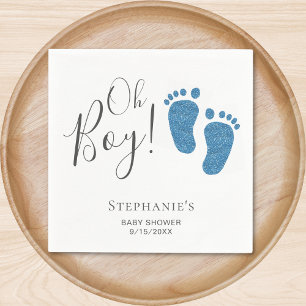 Servilleta De Papel Oh Boy Blue Feet Baby Shower