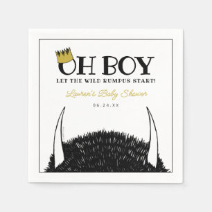Servilleta De Papel Oh Boy   Comienza el Salvaje Jaleo Baby Shower