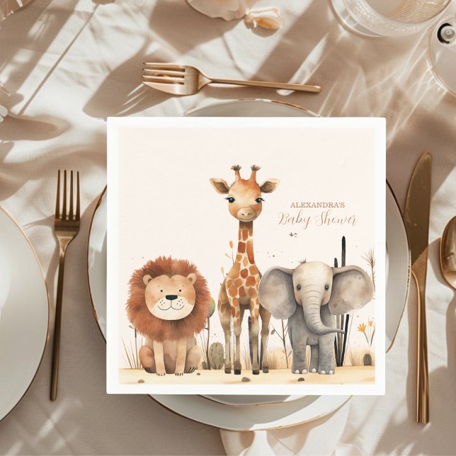 Servilleta De Papel Oh Boy Cute Safari Animal Greenereneration Baby Sh (Subido por el creador)