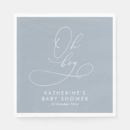 Servilleta De Papel Oh Boy Dusty Blue Baby Shower